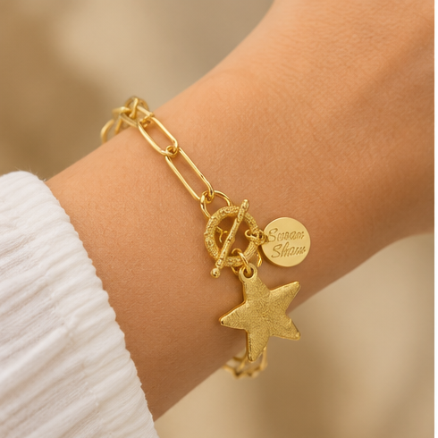 Susan Shaw Petite Star Paperclip Bracelet
