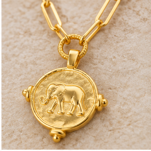 Susan Shaw Elephant Paperclip Necklace