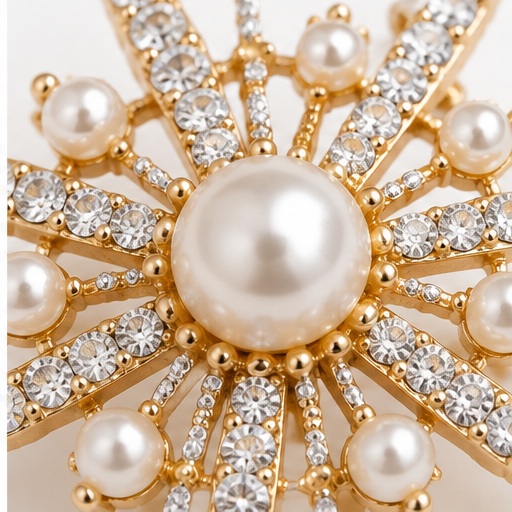 Winton & Waits Gold and Pearl Brooch