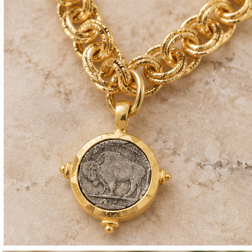 Susan Shaw Buffalo Coin Necklace