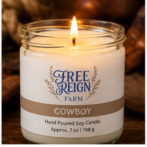 Free Reign Farm Cowboy Candle