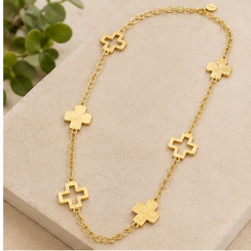 Susan Shaw Long Cross Chain Necklace