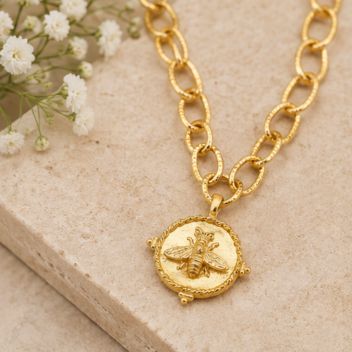 Susan Shaw Gold Queen Bee Pendant Necklace