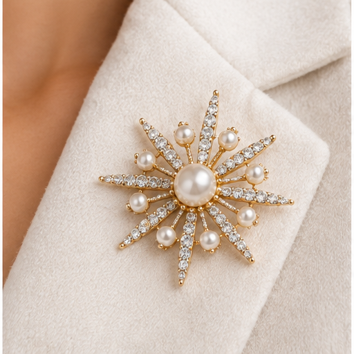 Winton & Waits Gold and Pearl Brooch