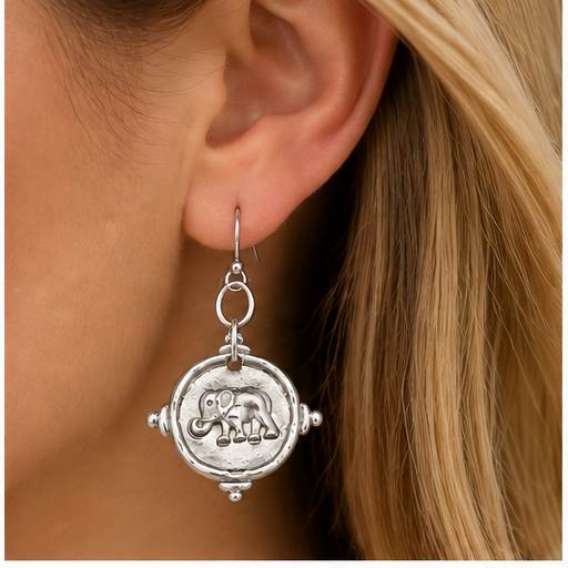 Susan Shaw Elephant Intaglio Earrings