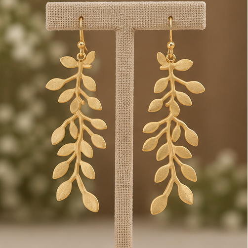 Susan Shaw Gold Vine Earrings