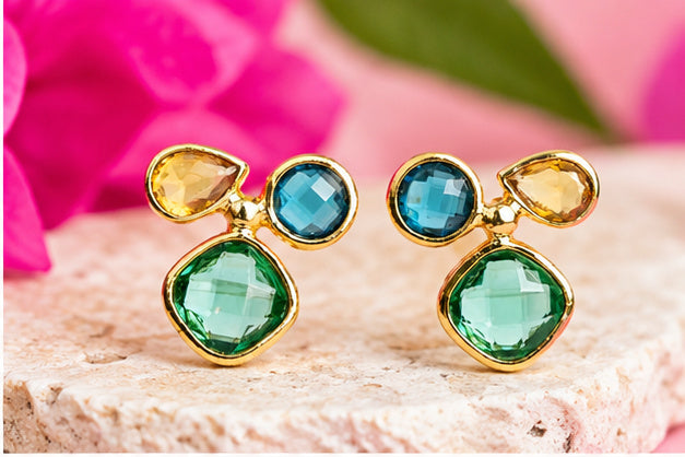 Winton & Waits Multi Gemstone Stud Earrings