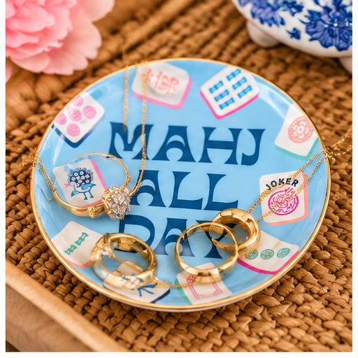 Mahjong Ceramic Trinket Tray | Mahj All Day Trinket Dish