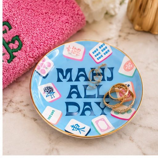 Mahjong Ceramic Trinket Tray | Mahj All Day Trinket Dish