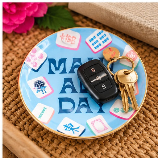 Mahjong Ceramic Trinket Tray | Mahj All Day Trinket Dish