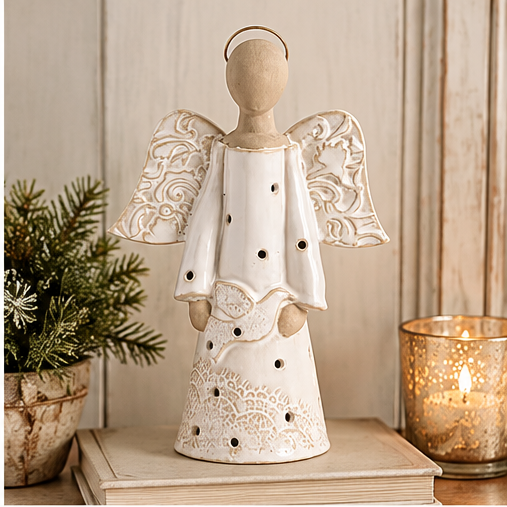 Mud Pie Small Lace Angel Votive