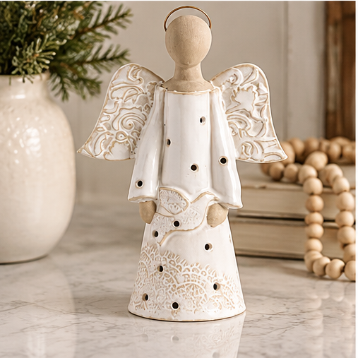 Mud Pie Small Lace Angel Votive