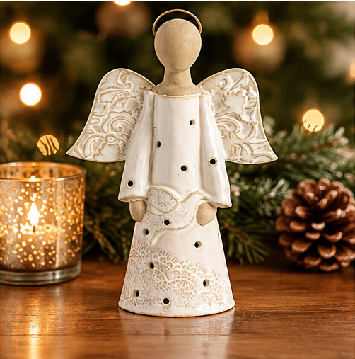 Mud Pie Small Lace Angel Votive