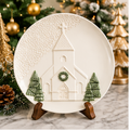 Mud Pie Pressed Christmas Church Platter
