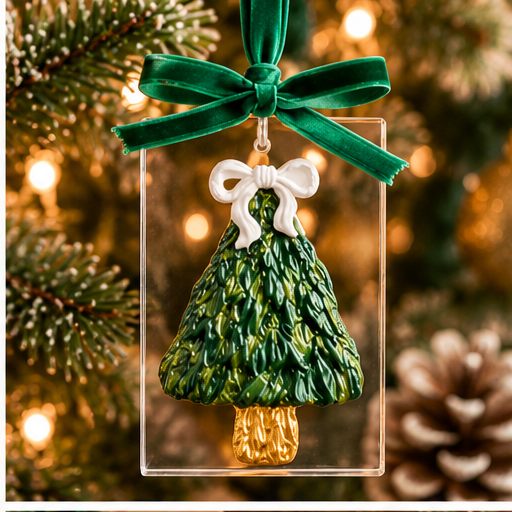 Mud Pie Painted Acrylic Christmas Ornament