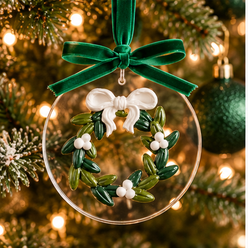 Mud Pie Painted Acrylic Christmas Ornament