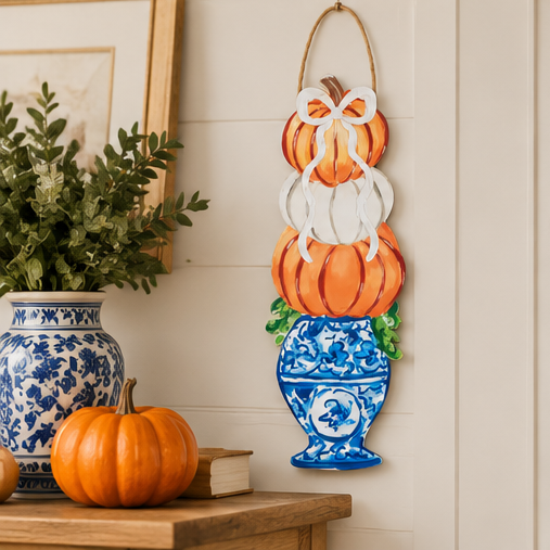 Mud Pie Topiary Pumpkin Door Hanger
