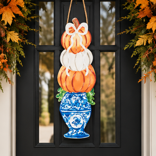 Mud Pie Topiary Pumpkin Door Hanger
