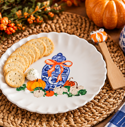 Mud Pie Topiary Pumpkin Cookie Plate