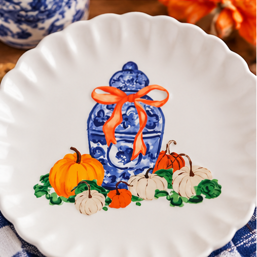 Mud Pie Topiary Pumpkin Cookie Plate