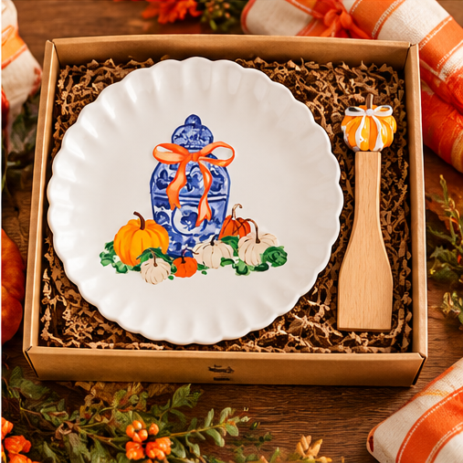 Mud Pie Topiary Pumpkin Cookie Plate