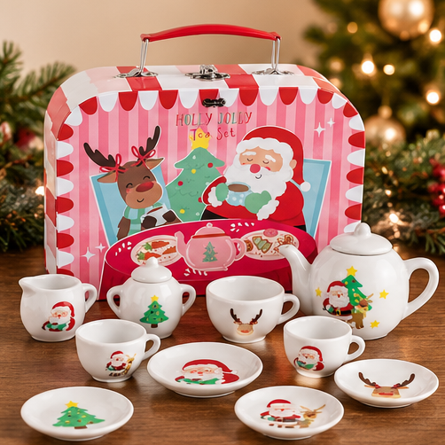 Mud Pie Holly Jolly Tea Set