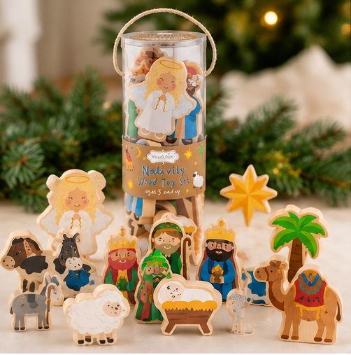 Mud Pie Wooden Nativity Playset