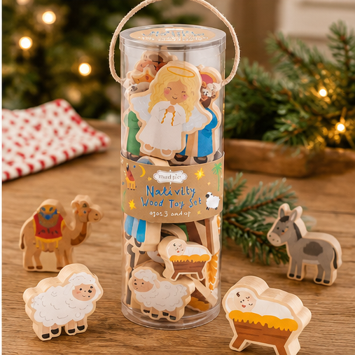 Mud Pie Wooden Nativity Playset