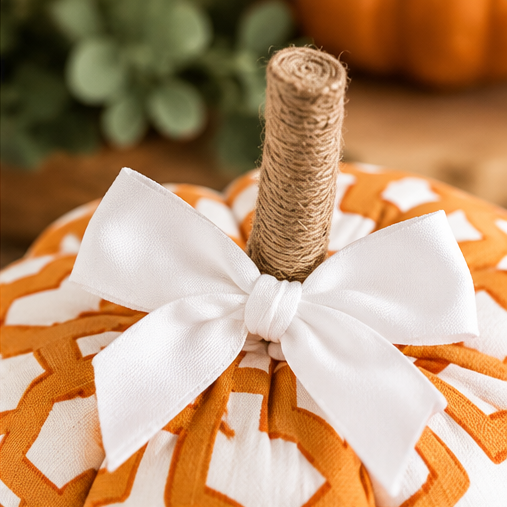 Mud Pie Medium Geomatric Patterned Pumpkin