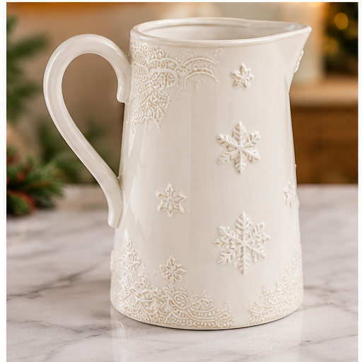 Mud Pie White Ceramic Tree Pitcher