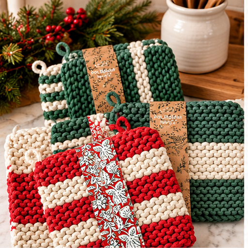 Mud Pie Holiday Stripe Potholder