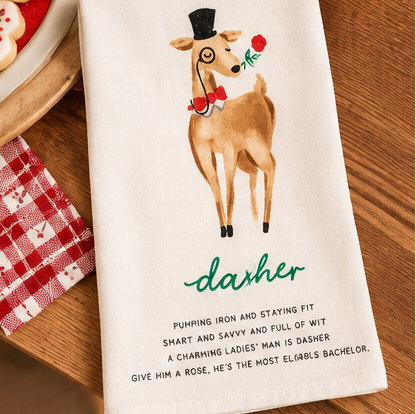 Mud Pie Reindeer Poem Towels