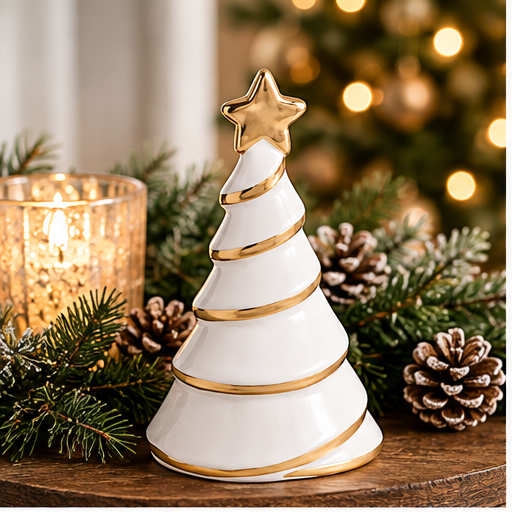 Mud Pie Small white & Gold Tree Sitter