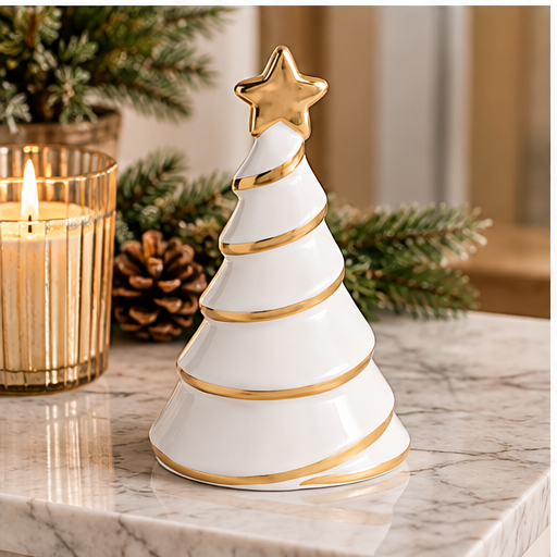 Mud Pie Small white & Gold Tree Sitter