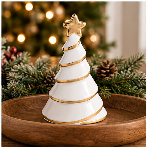 Mud Pie Small white & Gold Tree Sitter