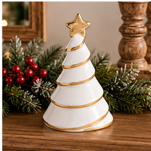 Mud Pie Small white & Gold Tree Sitter