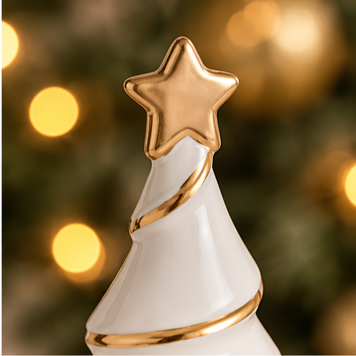 Mud Pie Medium White & Gold Tree Sitter