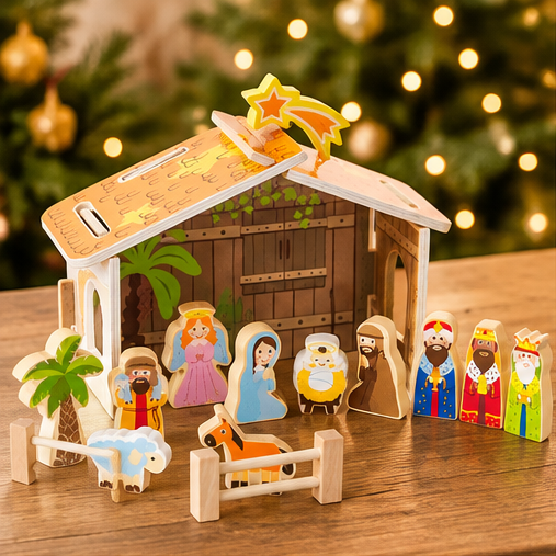 Mud Pie Wooden Nativity Play Set