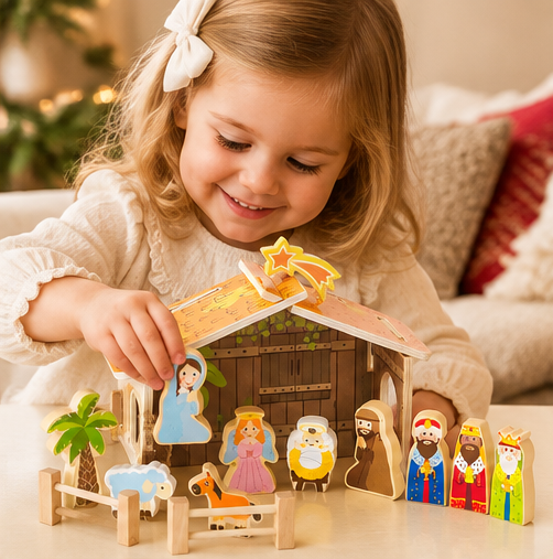 Mud Pie Wooden Nativity Play Set