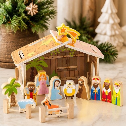 Mud Pie Wooden Nativity Play Set