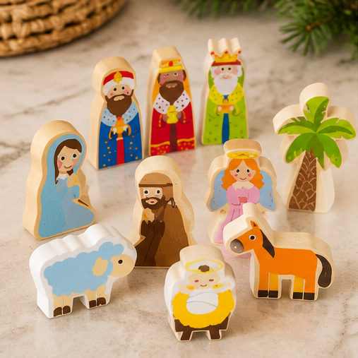 Mud Pie Wooden Nativity Play Set