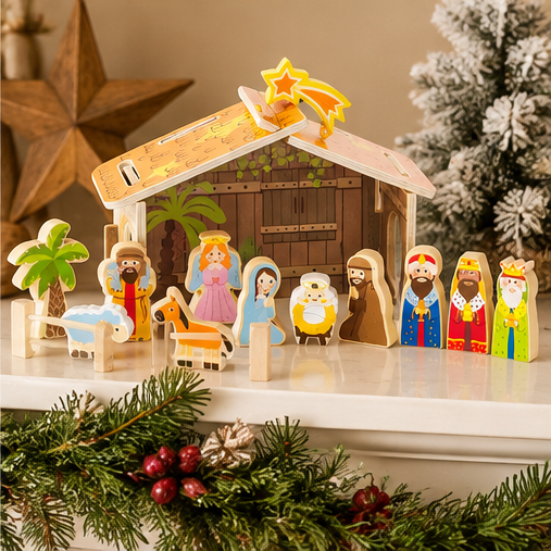 Mud Pie Wooden Nativity Play Set