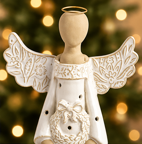 Mud Pie Large Lace Angel Votive