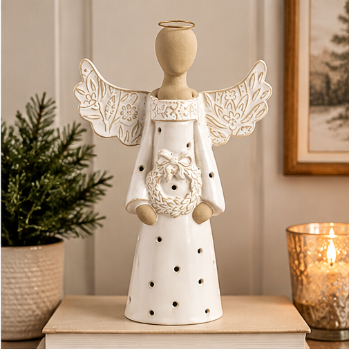 Mud Pie Large Lace Angel Votive