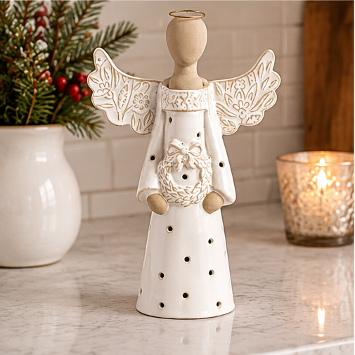 Mud Pie Large Lace Angel Votive