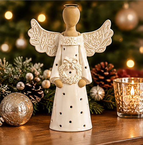 Mud Pie Large Lace Angel Votive