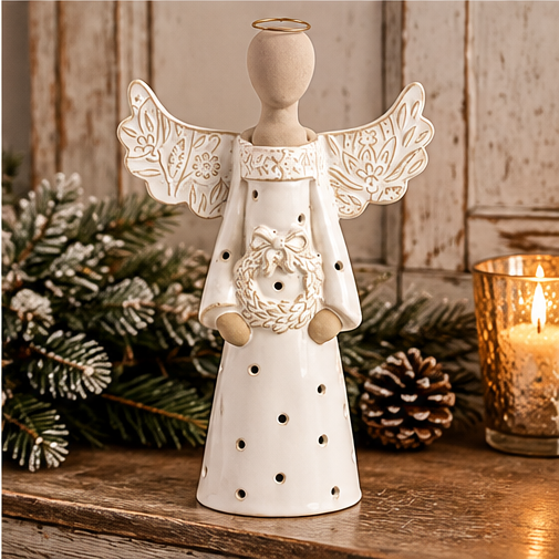 Mud Pie Large Lace Angel Votive