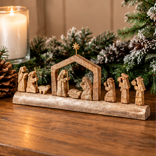 TAG Carved Log Nativity