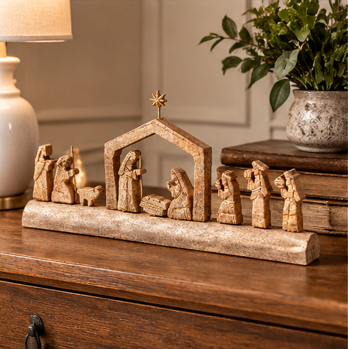 TAG Carved Log Nativity