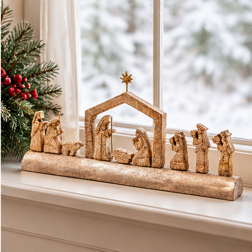 TAG Carved Log Nativity